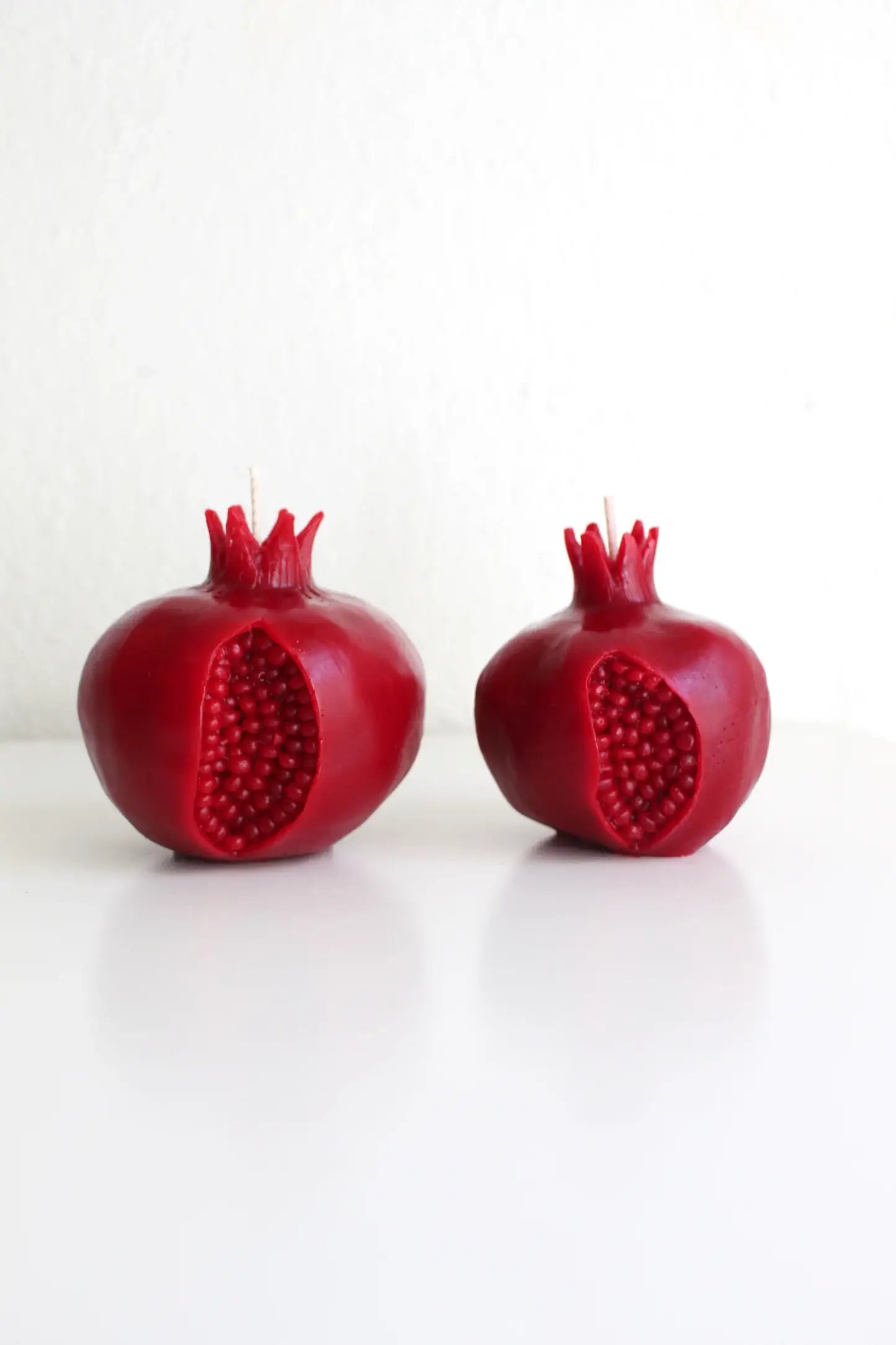 Intricate Beeswax Crimson Pomegranate Candle